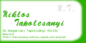 miklos tapolcsanyi business card